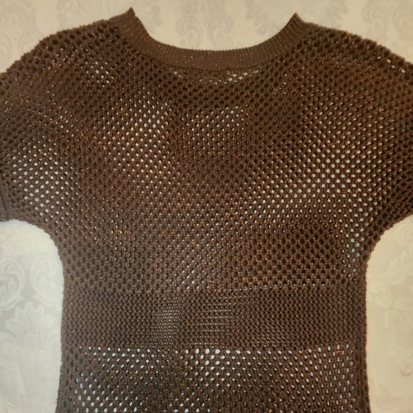 The Limited Knit Brown Sweater with Metallic Thread - Picture 11 of 15